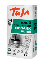 ТиМ №34, КЛЕЙ ПЛИТОЧНЫЙ ЭЛАСТИЧНЫЙ БЕЛЫЙ