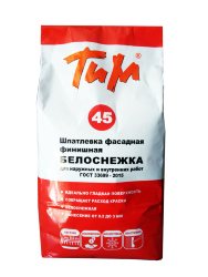 ТиМ № 45, Шпатлевка БЕЛОСНЕЖНАЯ фасадная финишная, 5 кг