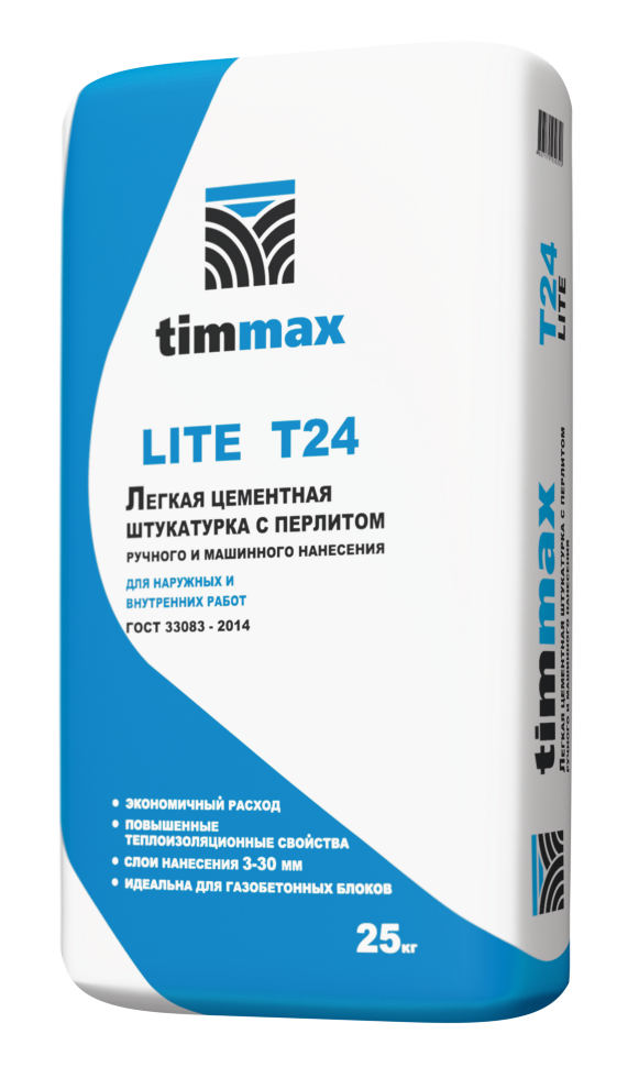 LITE T24, Легкая цементная штукатурка с перлитом ручного и машинного нанесения